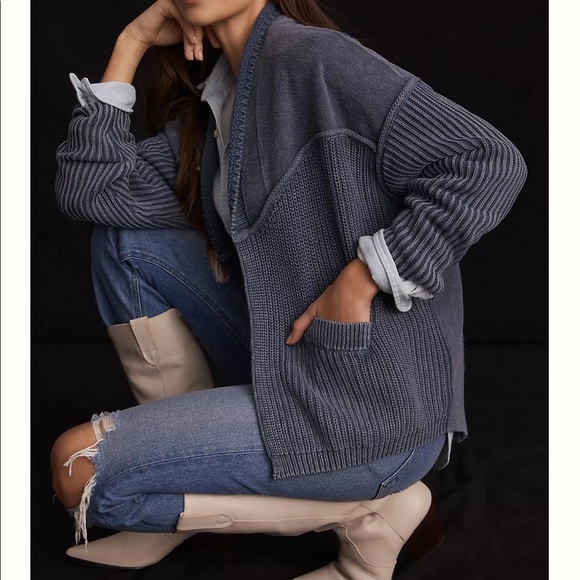Anthropologie Pilcro Acid Wash Cardigan 